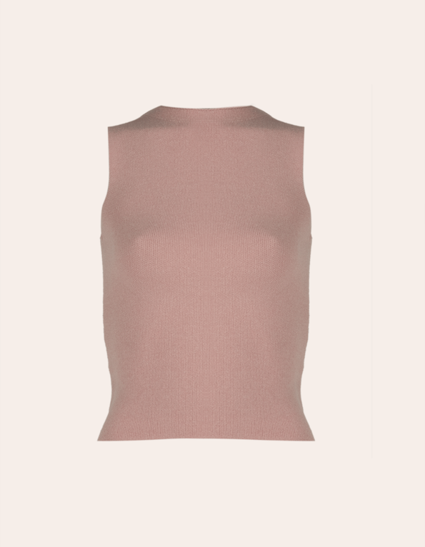 Blusa cropped cavada tricot Rosa