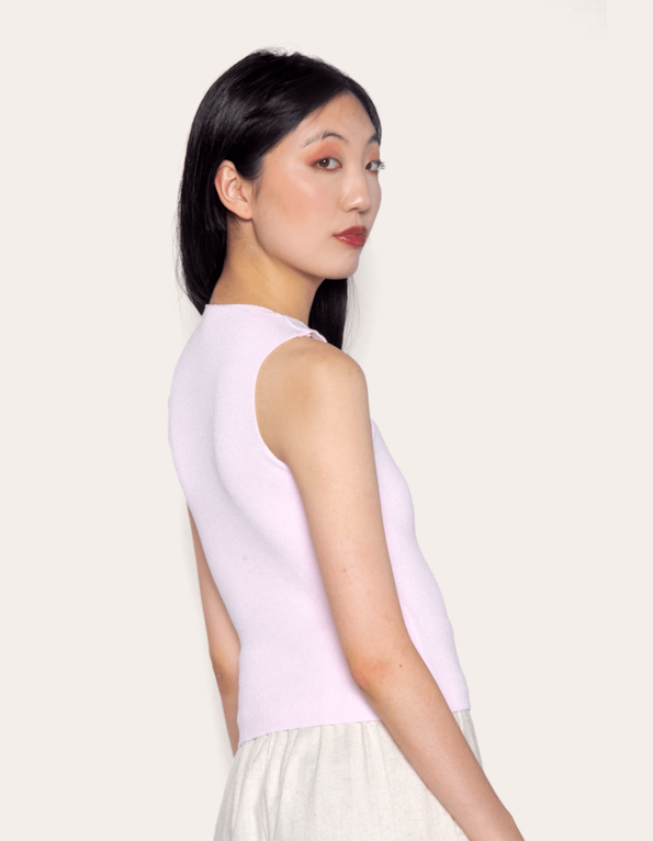 Blusa cropped cavada tricot Rosa po