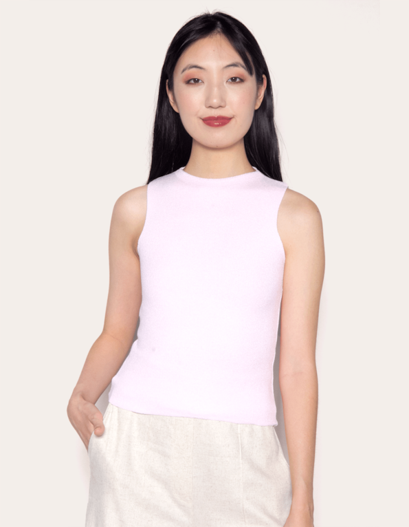 Blusa cropped cavada tricot Rosa po