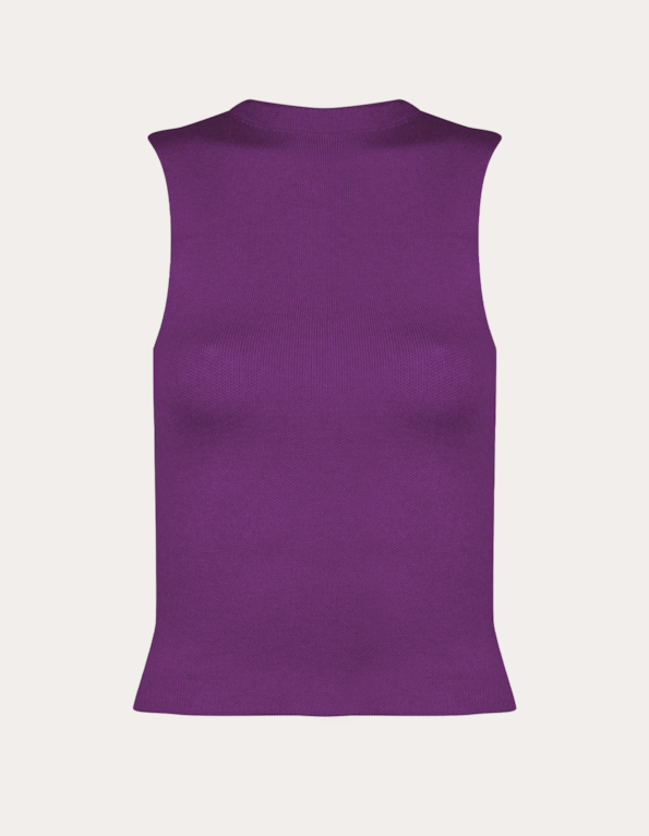 Blusa cropped cavada tricot Roxo