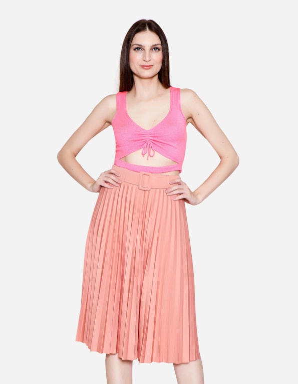 Blusa cropped cordão tricot  Mercurio