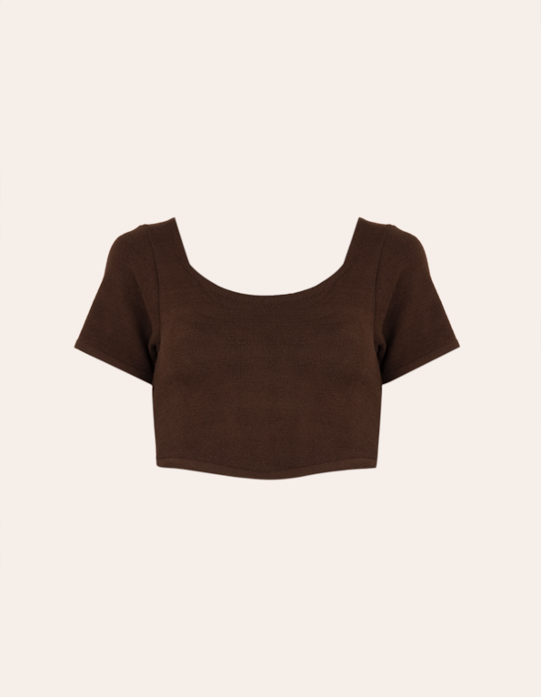 Blusa cropped corselet tricot