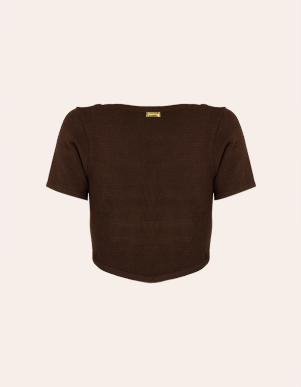 Blusa cropped corselet tricot Chocolate