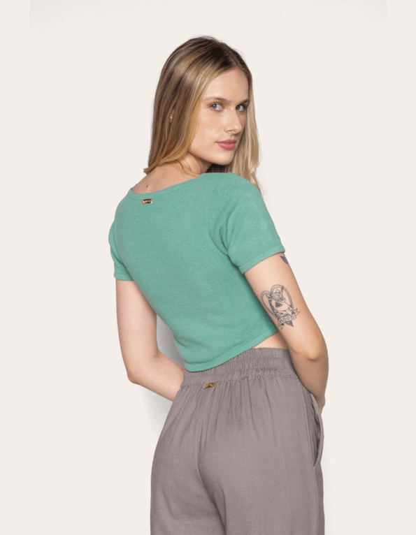Blusa cropped corselet tricot Mint