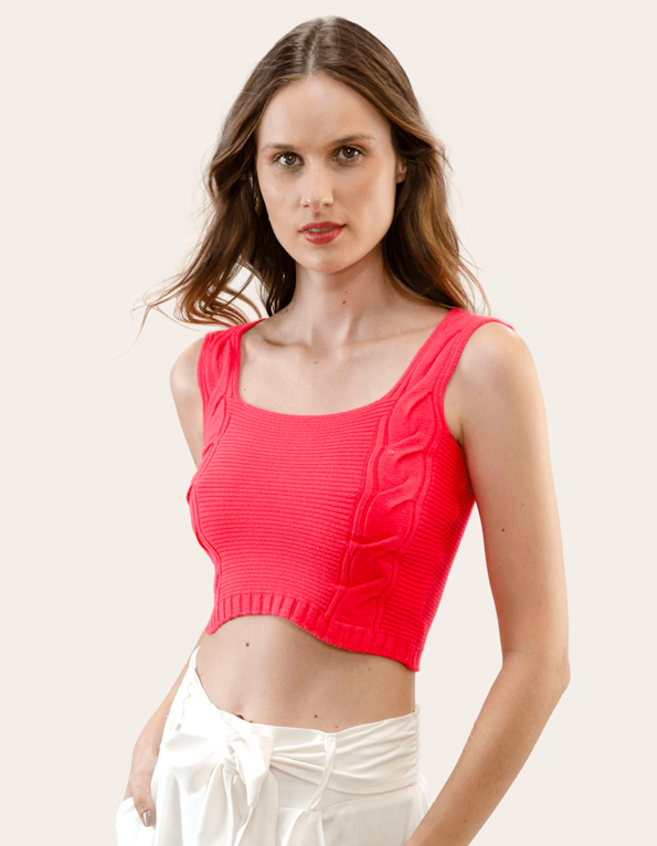 Blusa cropped corset tricot