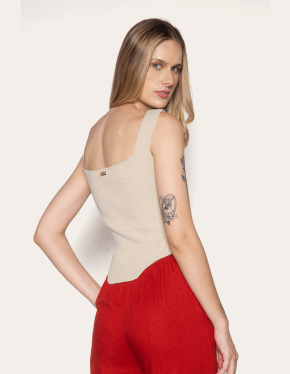Blusa cropped corset tricot Areia