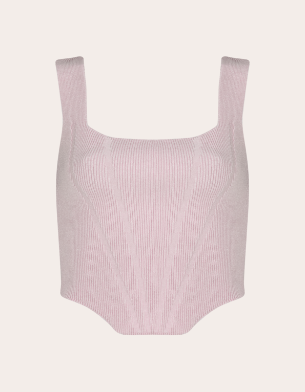 Blusa cropped corset tricot Rosa
