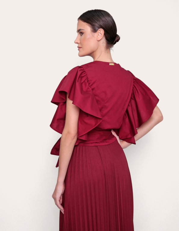 Blusa cropped transpassada