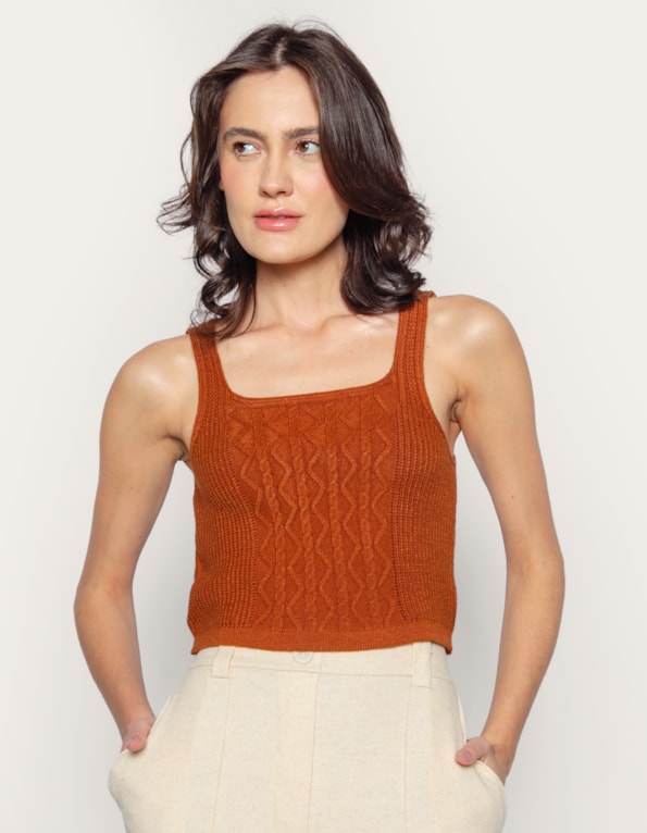 Blusa cropped tricot Avela