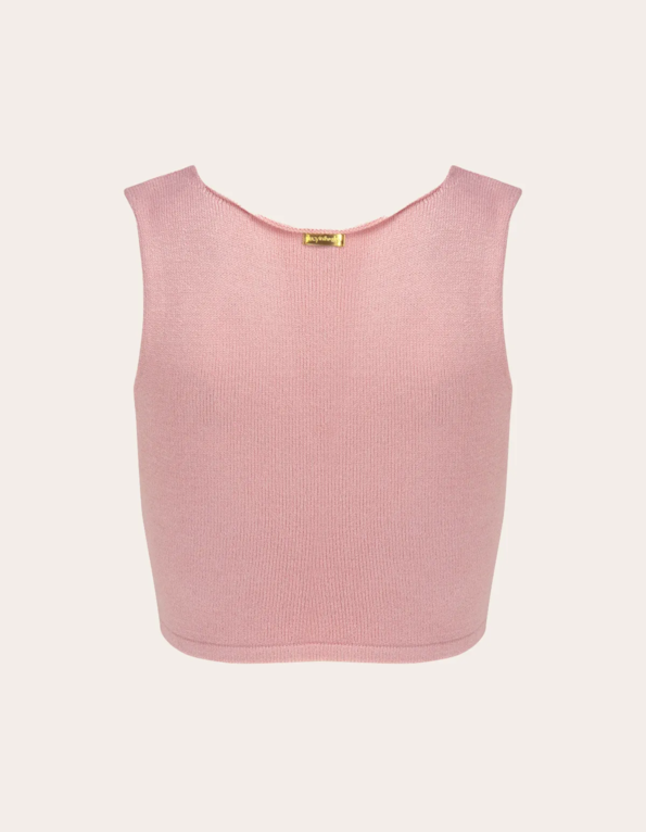 Blusa cropped tricot canoa