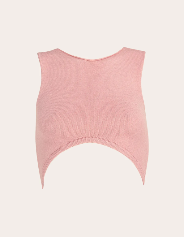 Blusa cropped tricot canoa