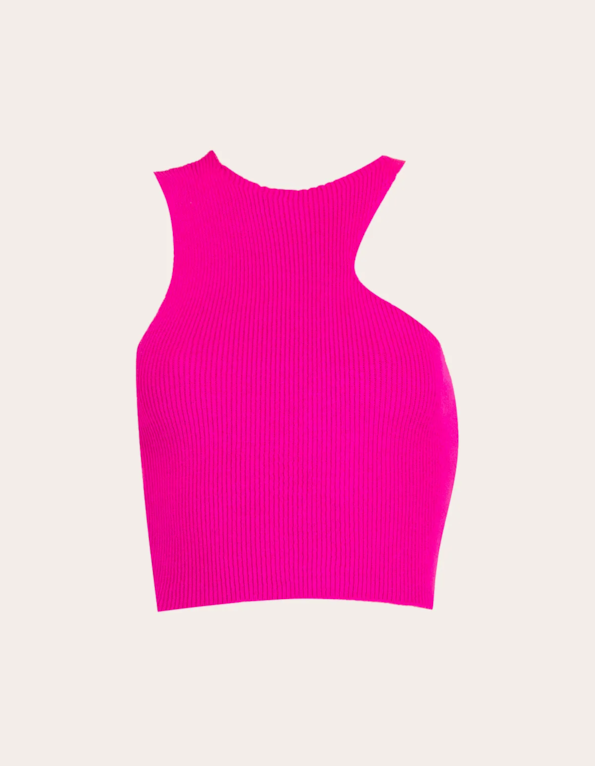 Blusa cropped tricot detalhe cava