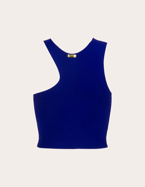 Blusa cropped tricot detalhe cava