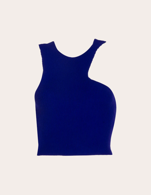 Blusa cropped tricot detalhe cava
