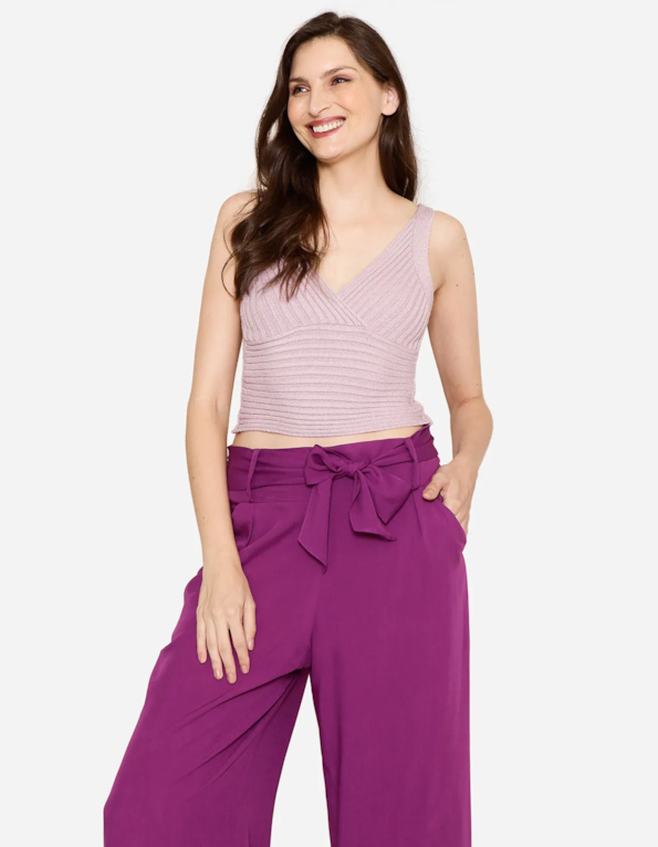 Blusa cropped tricot faixa Lavanda
