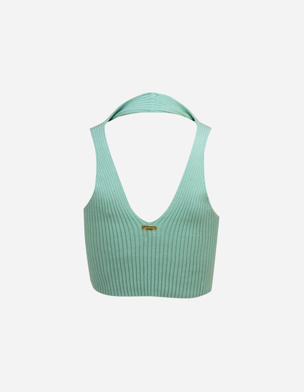 Blusa cropped tricot golinha Mint