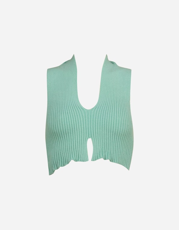 Blusa cropped tricot golinha Mint