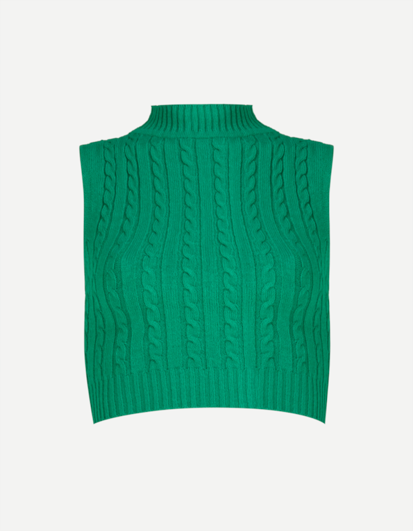 Blusa cropped tricot trança