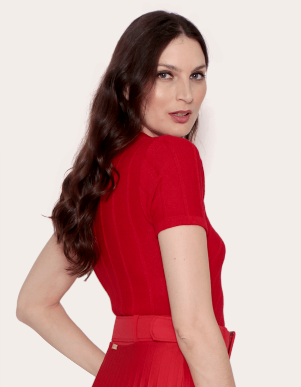 Blusa cropped tricot  Vermelho