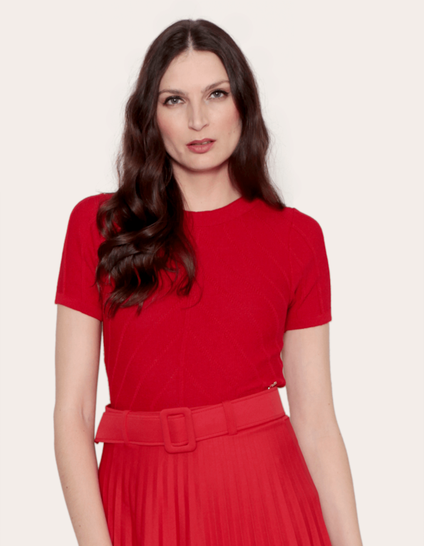Blusa cropped tricot  Vermelho