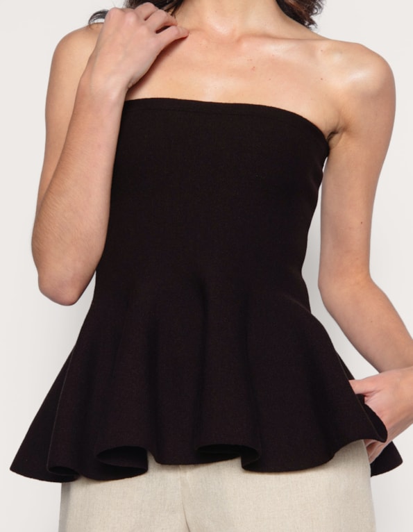 Blusa Eva Peplum Preto