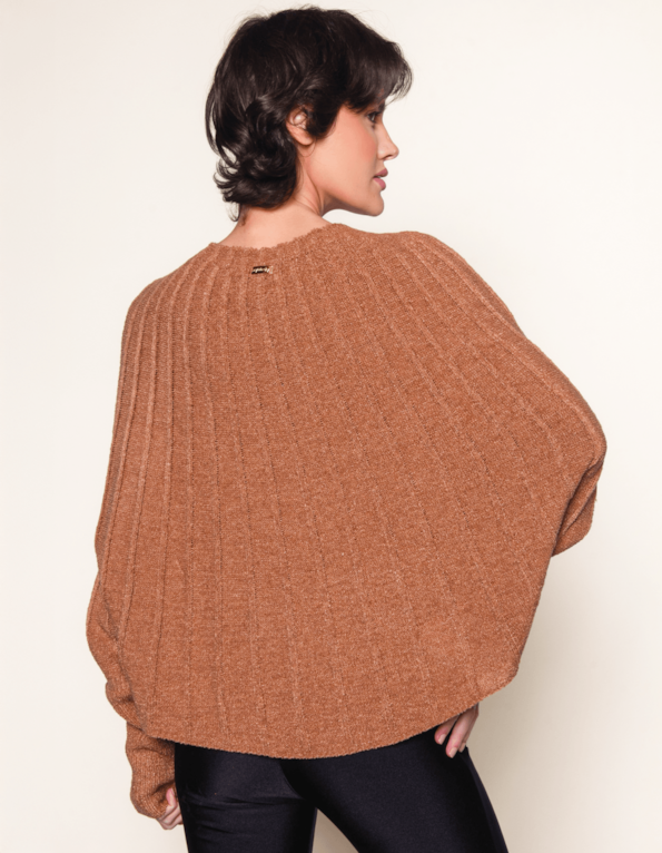 Blusa Evasê Tricot - Bege médio
