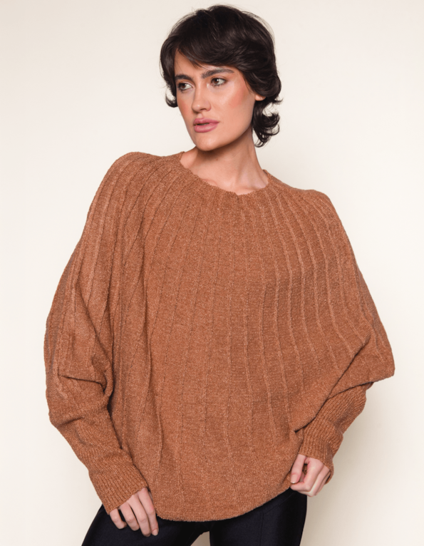 Blusa Evasê Tricot - Bege médio