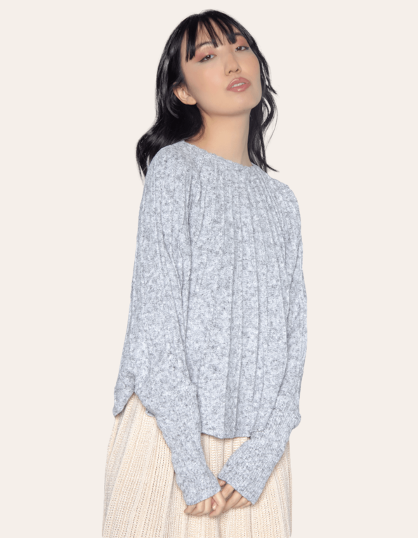 Blusa Evasê Tricot - Cinza
