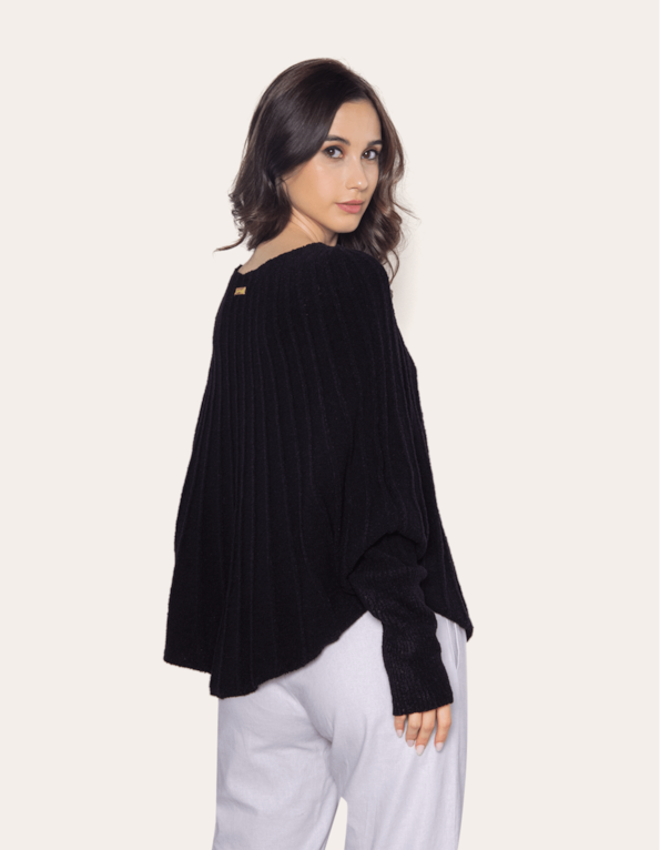 Blusa Evasê Tricot - Preto