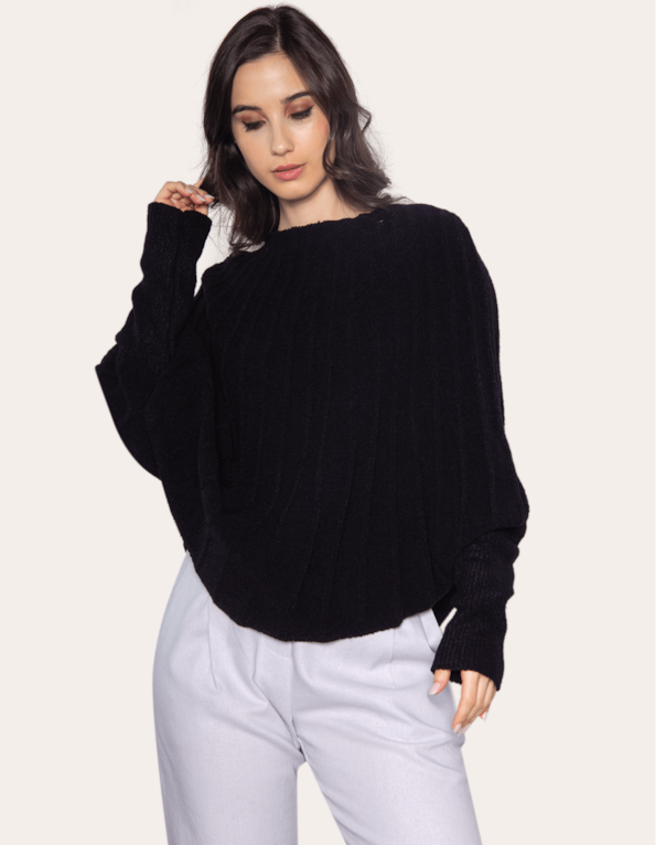 Blusa Evasê Tricot - Preto