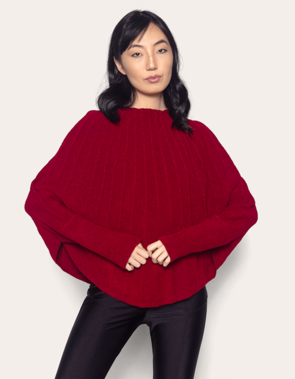 Blusa Evasê Tricot - Vinho