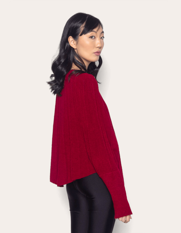 Blusa Evasê Tricot - Vinho