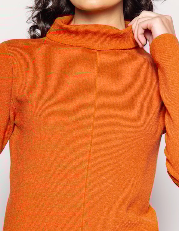 Blusa gola alta lisa Laranja escuro