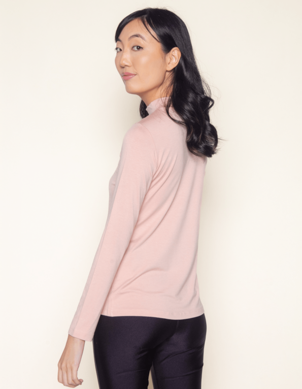 Blusa gola alta pala renda Blush