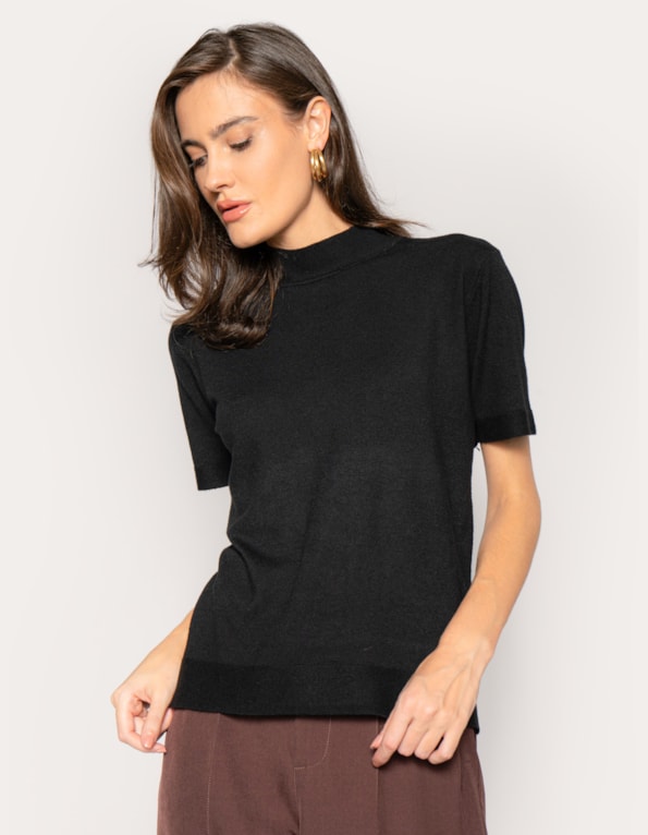 Blusa gola alta soft touch
