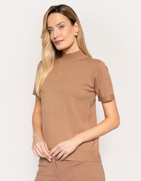 Blusa gola alta soft touch