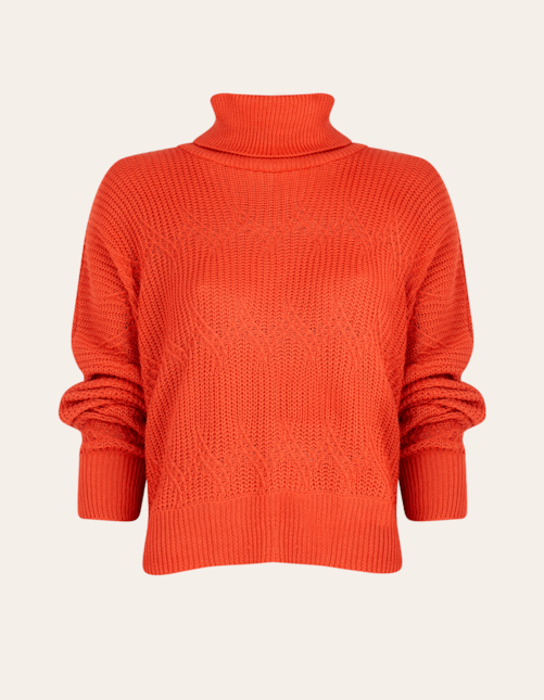 Blusa gola alta tricot Terracota