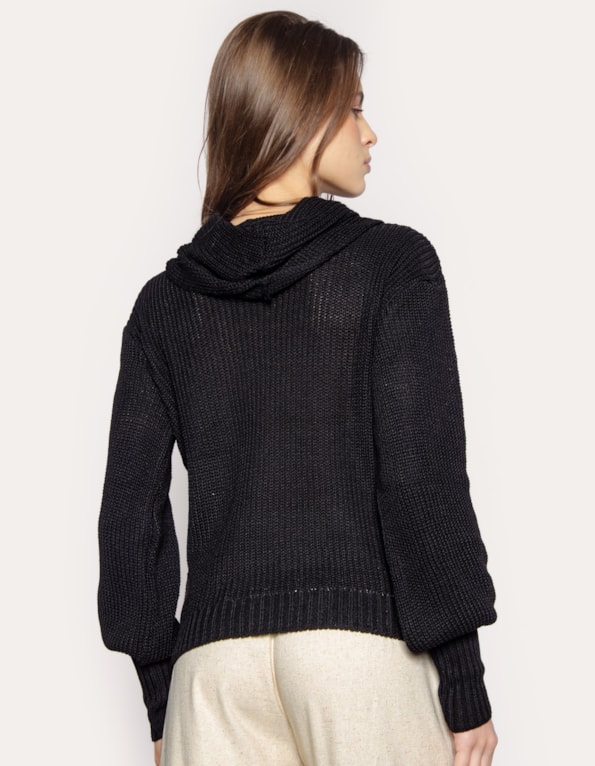Blusa gola boba tricot manga longa Preto