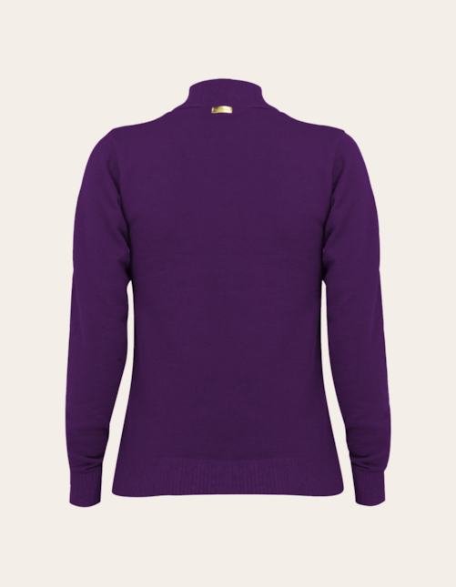 Blusa gola v tricot manga longa  Roxo