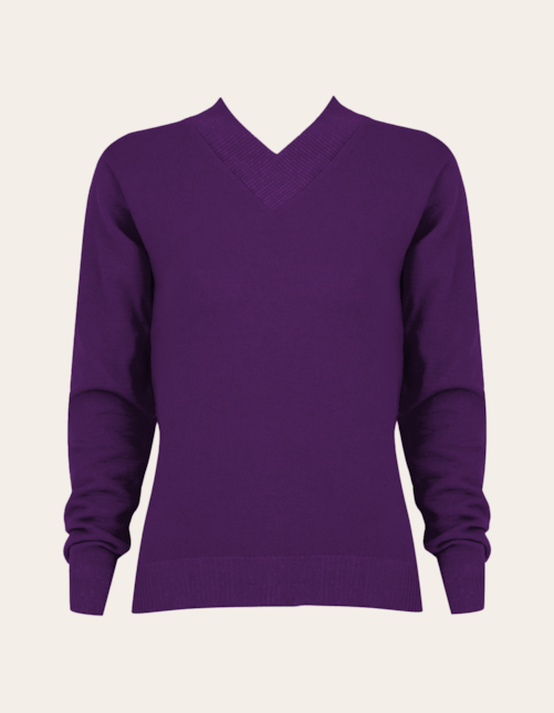 Blusa gola v tricot manga longa  Roxo