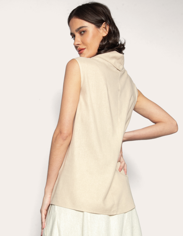 Blusa golão linho blend Bege ivory