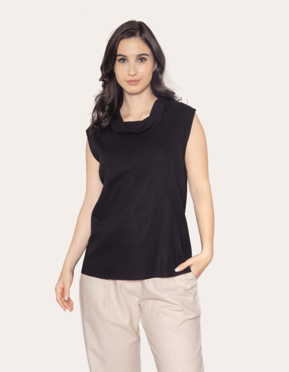 Blusa golão linho blend Preto