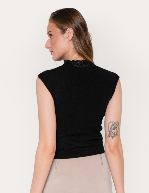 Blusa golinha tricot Preto