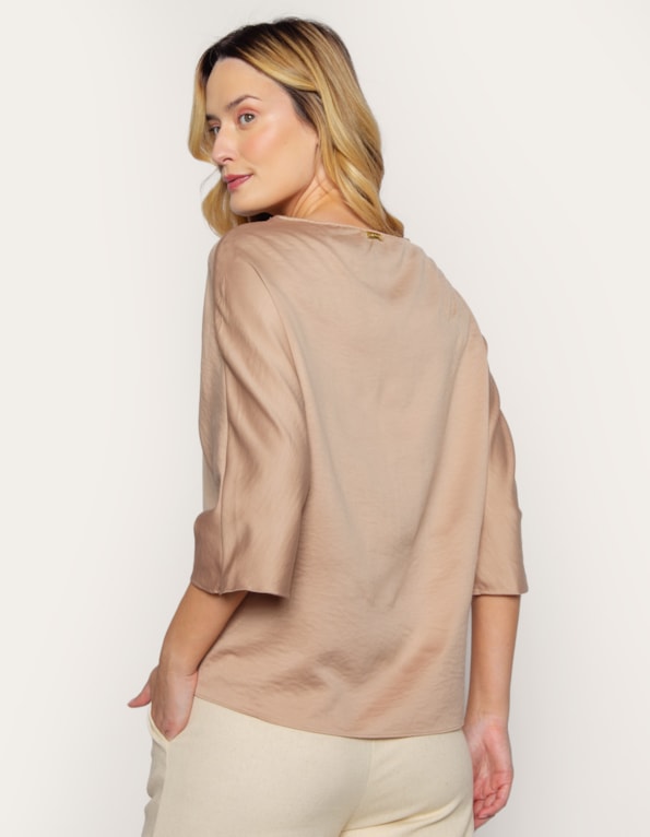 Blusa manga 3/4 cetim