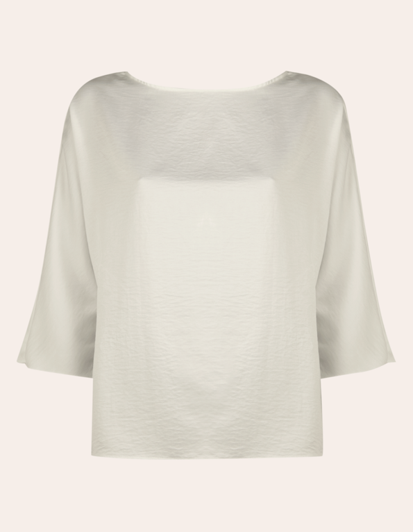 Blusa manga 3/4 cetim Off white