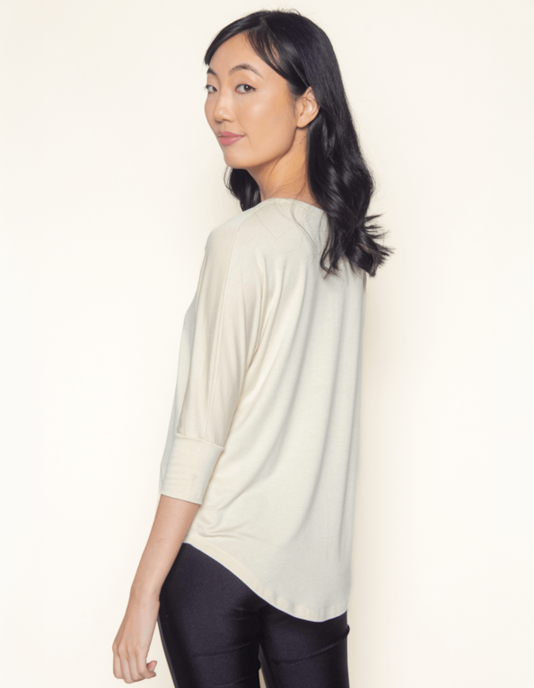 Blusa manga 3.4 visco Areia