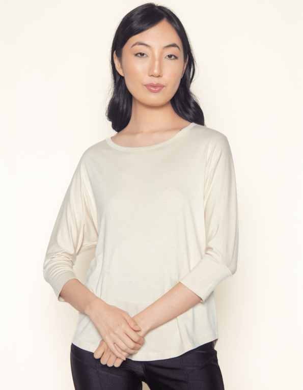 Blusa manga 3.4 visco Areia