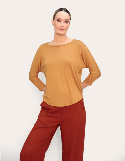 Blusa manga 3.4 visco Curry