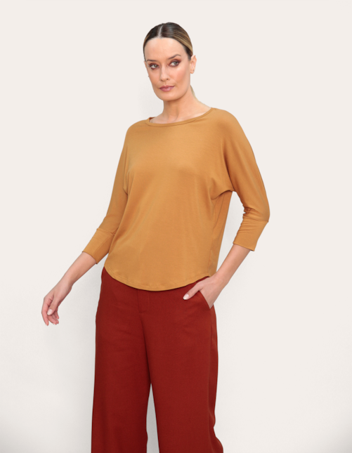 Blusa manga 3.4 visco Curry
