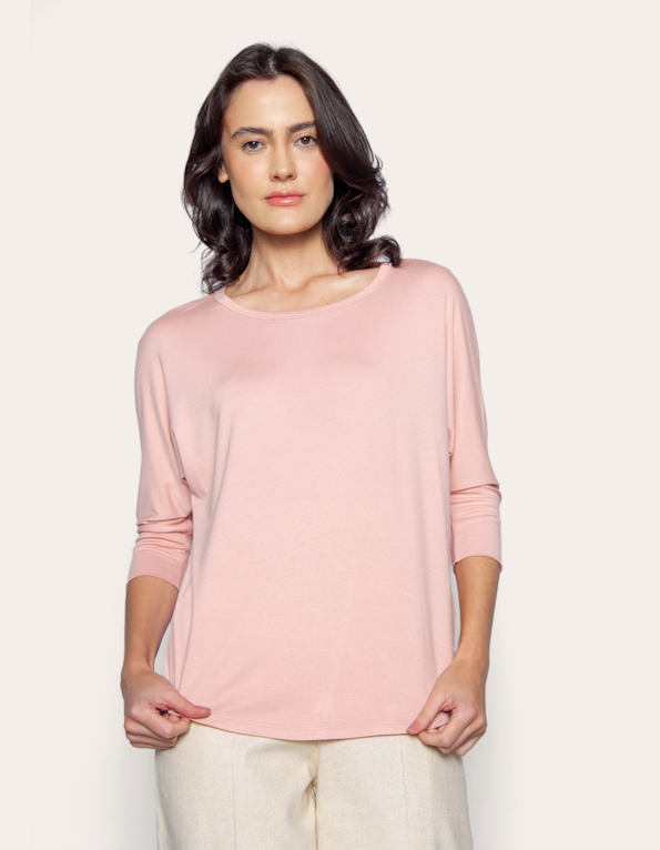 Blusa manga 3.4 visco Rosa